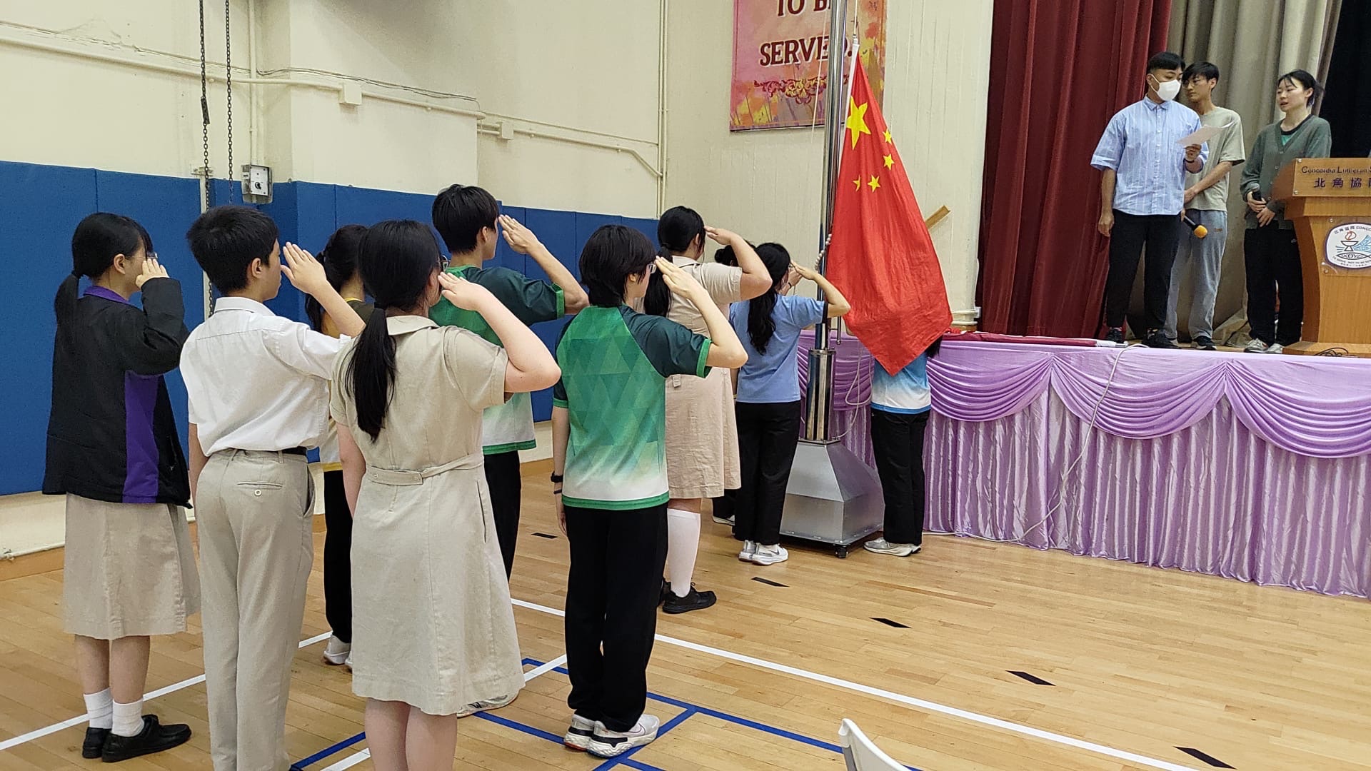 到校升旗訓練：增強團隊合作