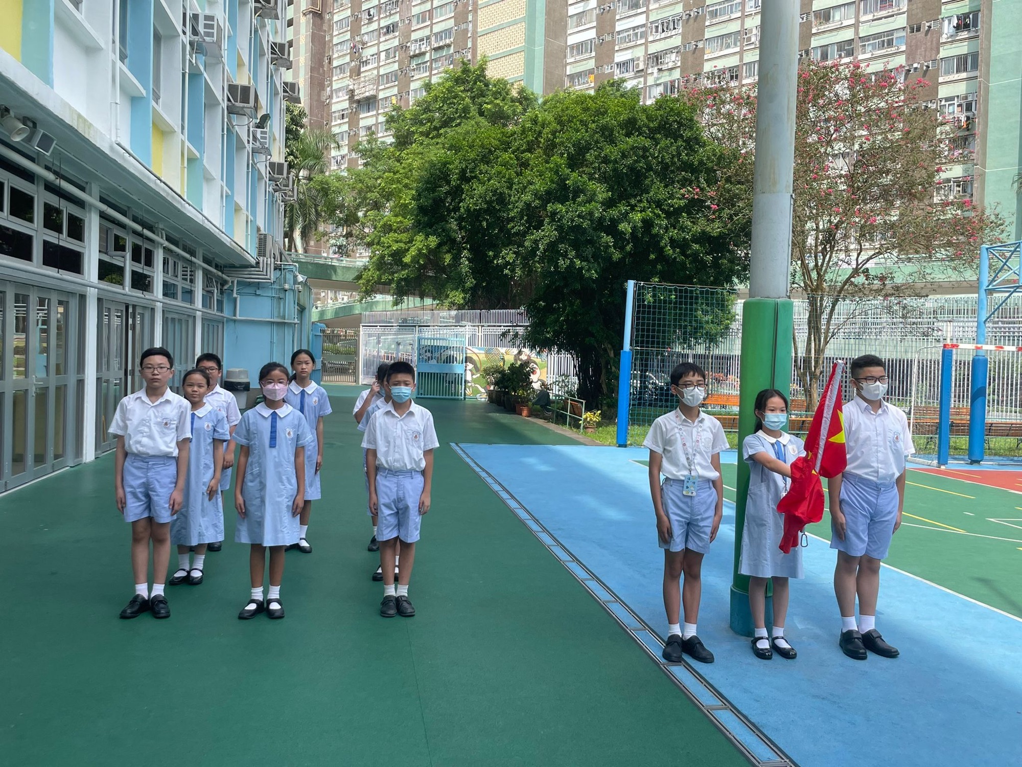 升旗訓練：鄭任安夫人千禧小學